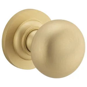Cambridge Knob Brushed Brass Round Rose by Iver, a Door Hardware for sale on Style Sourcebook