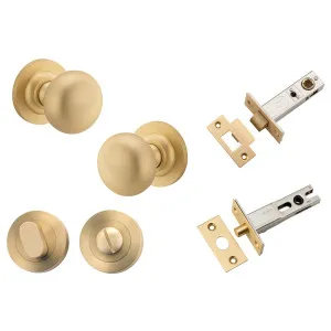Cambridge Knob Round Rose Privacy Kit with Separate Privacy Turn Brushed Brass by Iver, a Door Hardware for sale on Style Sourcebook