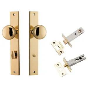 Cambridge Knob Rectangular Backplate Privacy Kit w Privacy Turn Polished Brass by Iver, a Door Hardware for sale on Style Sourcebook