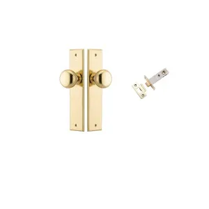Cambridge Knob Chamfered Backplate Passage Kit Polished Brass by Iver, a Door Hardware for sale on Style Sourcebook