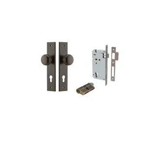 Cambridge Knob Chamfered Backplate Entrance Kit w High Security Lock Signature Brass by Iver, a Door Hardware for sale on Style Sourcebook