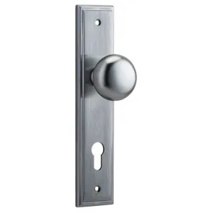 Cambridge Knob Stepped Backplate Brushed Chrome by Iver, a Door Hardware for sale on Style Sourcebook