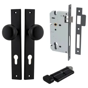 Cambridge Knob Rectangular Backplate Entrance Kit w High Security Lock Matt Black by Iver, a Door Hardware for sale on Style Sourcebook