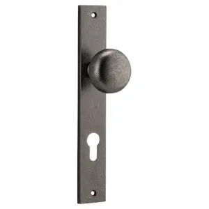 Cambridge Knob Rectangular Backplate Distressed Nickel by Iver, a Door Hardware for sale on Style Sourcebook