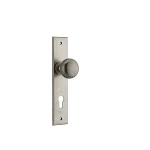 Cambridge Knob Distressed Nickel Chamfered Backplate by Iver, a Door Hardware for sale on Style Sourcebook