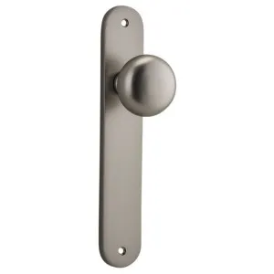 Cambridge Knob Oval Backplate Satin Nickel by Iver, a Door Hardware for sale on Style Sourcebook