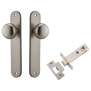 Cambridge Knob Oval Backplate Passage Kit Satin Nickel by Iver, a Door Hardware for sale on Style Sourcebook