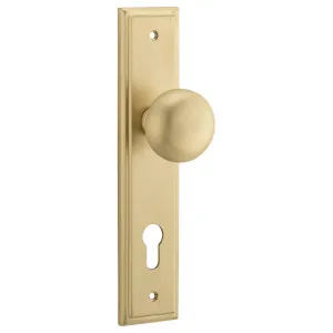 Cambridge Knob Stepped Backplate Brushed Brass by Iver, a Door Hardware for sale on Style Sourcebook