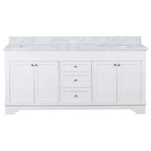 Fremont Large Marble Top Double Vanity, White by Schots, a Vanities for sale on Style Sourcebook