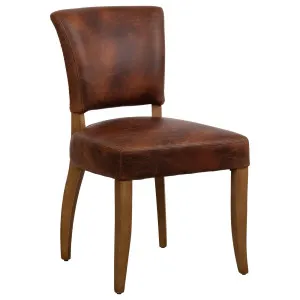 Bassa Leather & Oak Vintage Nutmeg Dining Chair by Schots, a Chairs for sale on Style Sourcebook