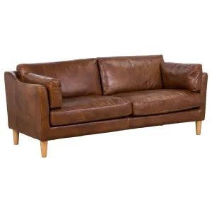 Nordic 3 Seater Leather Sofa, Sienna Brown by Schots, a Sofas for sale on Style Sourcebook