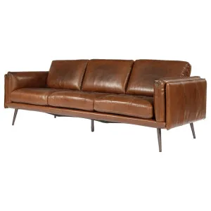 Ronan 3 Seater Leather Sofa, Vintage Whiskey by Schots, a Sofas for sale on Style Sourcebook