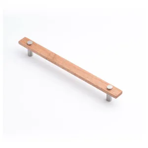 Lenah 224mm Cabinet Handle, Tasmanian Oak & Satin Chrome Face Caps by Castella, a Cabinet Hardware for sale on Style Sourcebook
