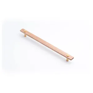 Lenah 288mm Cabinet Handle, Tasmanian Oak & Polished Gold Face Caps by Castella, a Cabinet Hardware for sale on Style Sourcebook