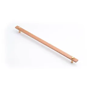 Lenah 416mm Cabinet Handle, Tasmanian Oak & Polished Gold Face Caps by Castella, a Cabinet Hardware for sale on Style Sourcebook