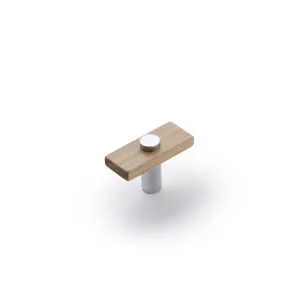 Lenah 50mm T-Bar Handle, European Beech & Polished Chrome Face Caps by Castella, a Cabinet Hardware for sale on Style Sourcebook