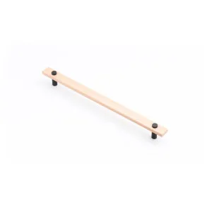 Lenah 288mm Cabinet Handle, European Beech & Matt Black Face Caps by Castella, a Cabinet Hardware for sale on Style Sourcebook