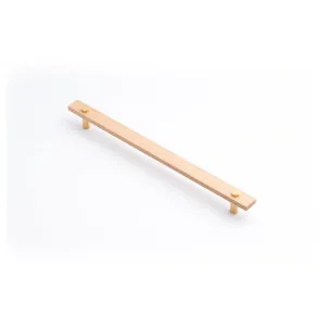 Lenah 288mm Cabinet Handle, European Beech & Polished Gold Face Caps by Castella, a Cabinet Hardware for sale on Style Sourcebook