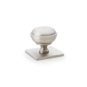 Hastings 34mm Knob on Backplate, Satin Nickel by Castella, a Cabinet Hardware for sale on Style Sourcebook