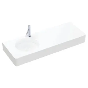 Encanto 1200 Solid Surface Wall Basin, Left-Hand Bowl, 1 Tap Hole, Matte White by Fienza, a Basins for sale on Style Sourcebook