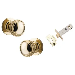 Paddington Knob Round Rose Passage Kit Polished Brass by Iver, a Door Hardware for sale on Style Sourcebook
