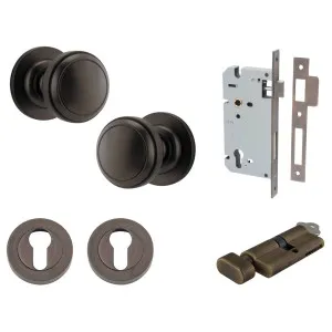 Paddington Knob Round Rose Entrance Kit w Separate High Security Lock Signature Brass by Iver, a Door Hardware for sale on Style Sourcebook