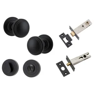 Paddington Knob Round Rose Privacy Kit w Separate Privacy Turn Matt Black by Iver, a Door Hardware for sale on Style Sourcebook