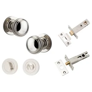 Paddington Knob Round Rose Privacy Kit w Separate Privacy Turn Polished Nickel by Iver, a Door Hardware for sale on Style Sourcebook