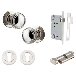 Paddington Knob Round Rose Entrance Kit w Separate High Security Lock Polished Nickel by Iver, a Door Hardware for sale on Style Sourcebook