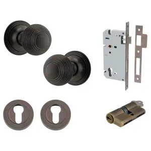 Guildford Knob Round Rose Entrance Kit w Separate High Security Lock Signature Brass by Iver, a Door Hardware for sale on Style Sourcebook