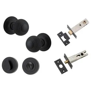Guildford Knob Round Rose Privacy Kit w Separate Privacy Turn Matt Black by Iver, a Door Hardware for sale on Style Sourcebook