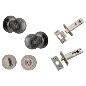 Guildford Knob Round Rose Privacy Kit w Separate Privacy Turn Distressed Nickel by Iver, a Door Hardware for sale on Style Sourcebook