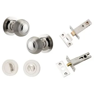 Guildford Knob Round Rose Privacy Kit w Separate Privacy Turn Polished Nickel by Iver, a Door Hardware for sale on Style Sourcebook