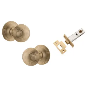 Guildford Knob Brushed Brass Round Rose Passage Kit by Iver, a Door Hardware for sale on Style Sourcebook