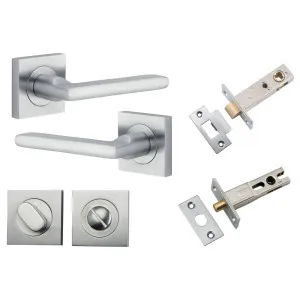 Baltimore Lever Square Rose Privacy Kit w Separate Privacy Turn Brushed Chrome by Iver, a Door Hardware for sale on Style Sourcebook