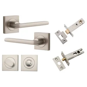 Baltimore Lever Square Rose Privacy Kit w Separate Privacy Turn Satin Nickel by Iver, a Door Hardware for sale on Style Sourcebook