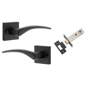 Oxford Lever Square Rose (Inbuilt Privacy) Matt Black by Iver, a Door Hardware for sale on Style Sourcebook