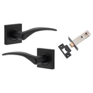 Oxford Lever Square Rose Passage Kit Matt Black by Iver, a Door Hardware for sale on Style Sourcebook