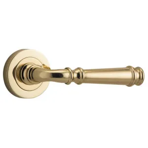 Verona Lever Round Rose, Polished Brass by Iver, a Door Hardware for sale on Style Sourcebook