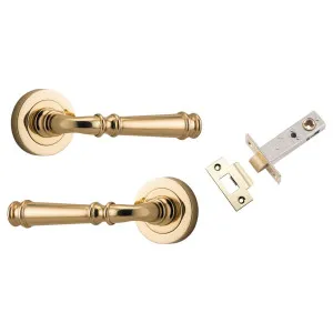 Verona Lever Round Rose Passage Kit Polished Brass by Iver, a Door Hardware for sale on Style Sourcebook