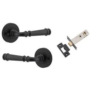 Verona Lever Matt Black Round Rose (Inbuilt Privacy) by Iver, a Door Hardware for sale on Style Sourcebook