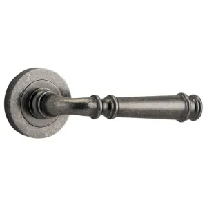 Verona Lever Round Rose Distressed Nickel by Iver, a Door Hardware for sale on Style Sourcebook