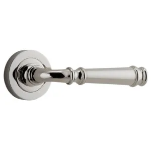Verona Lever Round Rose Polished Nickel by Iver, a Door Hardware for sale on Style Sourcebook