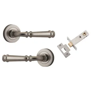 Verona Lever Round Rose Passage Kit Satin Nickel by Iver, a Door Hardware for sale on Style Sourcebook