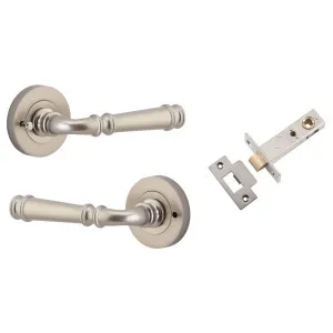 Verona Lever Round Rose (Inbuilt Privacy) Satin Nickel by Iver, a Door Hardware for sale on Style Sourcebook