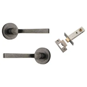 Annecy Lever Round Rose Passage Kit Distressed Nickel by Iver, a Door Hardware for sale on Style Sourcebook