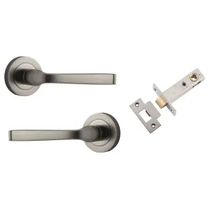 Annecy Lever Round Rose Passage Kit Satin Nickel by Iver, a Door Hardware for sale on Style Sourcebook