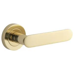 Bronte Lever Polished Brass Round Rose by Iver, a Door Hardware for sale on Style Sourcebook