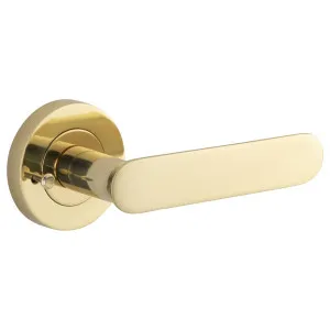 Bronte Lever Round Rose Privacy Kit (Inbuilt Privacy) Polished Brass by Iver, a Door Hardware for sale on Style Sourcebook