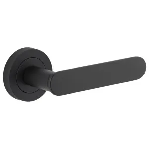 Bronte Lever Matt Black Round Rose by Iver, a Door Hardware for sale on Style Sourcebook